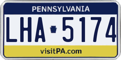 PA license plate LHA5174