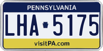 PA license plate LHA5175