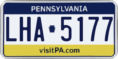 PA license plate LHA5177