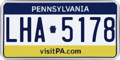 PA license plate LHA5178