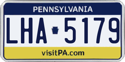 PA license plate LHA5179