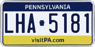 PA license plate LHA5181