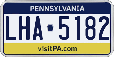 PA license plate LHA5182