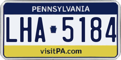 PA license plate LHA5184