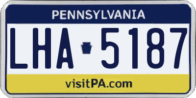 PA license plate LHA5187