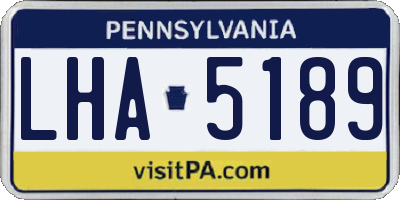 PA license plate LHA5189