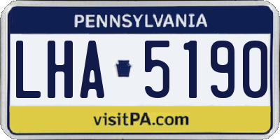 PA license plate LHA5190