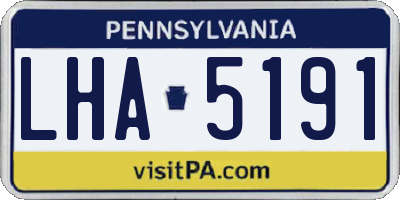 PA license plate LHA5191