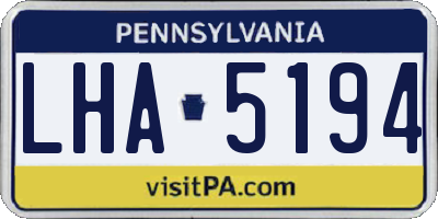 PA license plate LHA5194