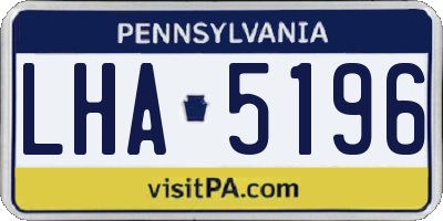 PA license plate LHA5196