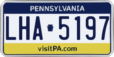 PA license plate LHA5197