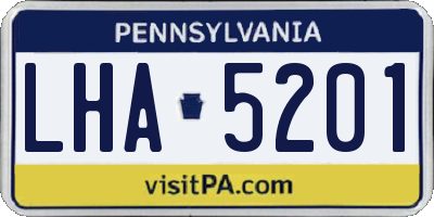 PA license plate LHA5201