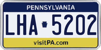 PA license plate LHA5202