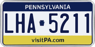 PA license plate LHA5211