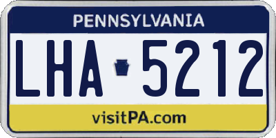 PA license plate LHA5212