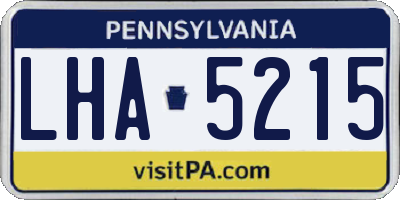 PA license plate LHA5215