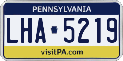 PA license plate LHA5219