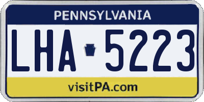 PA license plate LHA5223