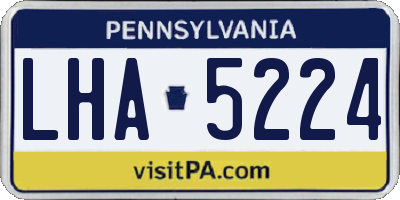 PA license plate LHA5224