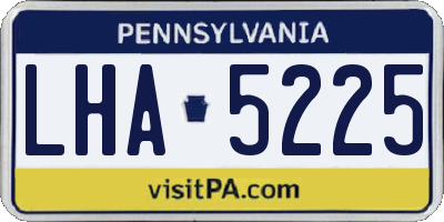 PA license plate LHA5225