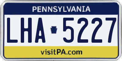PA license plate LHA5227