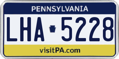 PA license plate LHA5228