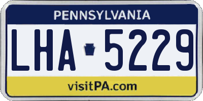 PA license plate LHA5229