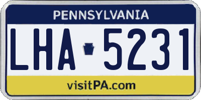 PA license plate LHA5231
