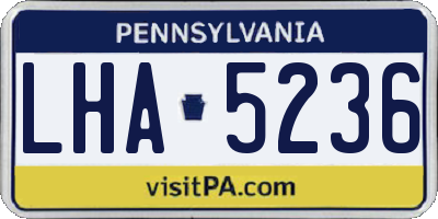 PA license plate LHA5236