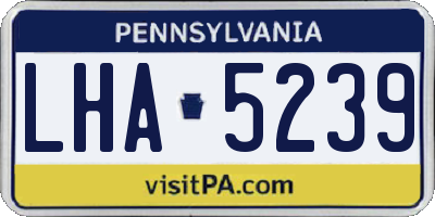 PA license plate LHA5239