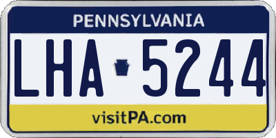 PA license plate LHA5244