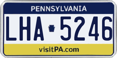 PA license plate LHA5246