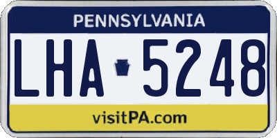 PA license plate LHA5248