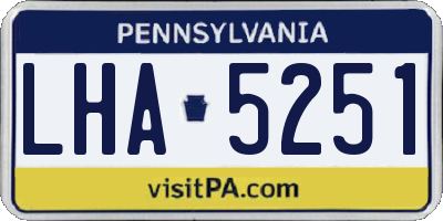 PA license plate LHA5251