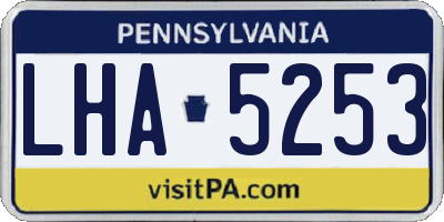 PA license plate LHA5253