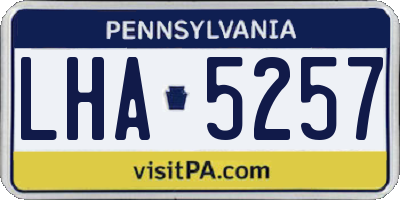PA license plate LHA5257