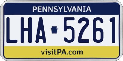 PA license plate LHA5261
