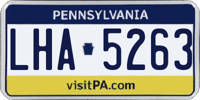 PA license plate LHA5263