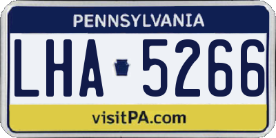 PA license plate LHA5266