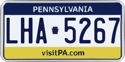 PA license plate LHA5267