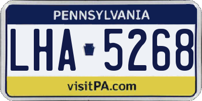 PA license plate LHA5268