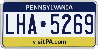 PA license plate LHA5269