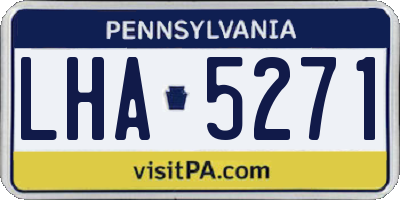 PA license plate LHA5271