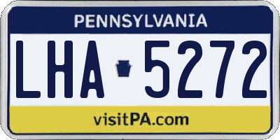 PA license plate LHA5272