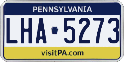PA license plate LHA5273