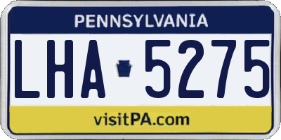 PA license plate LHA5275