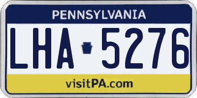 PA license plate LHA5276