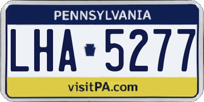 PA license plate LHA5277
