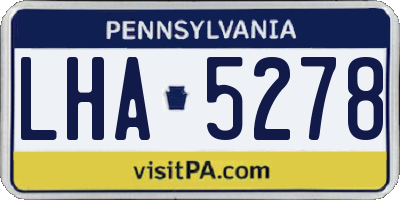 PA license plate LHA5278