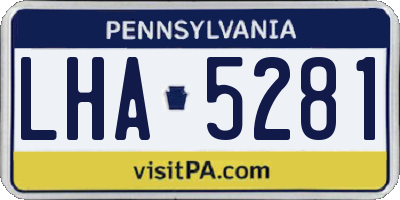 PA license plate LHA5281